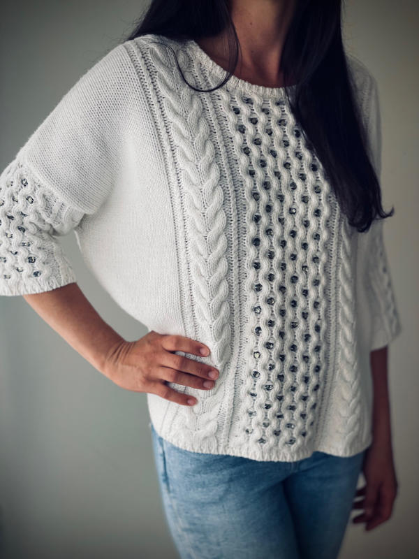 Elegant restored vintage linen dress in soft neutral tones